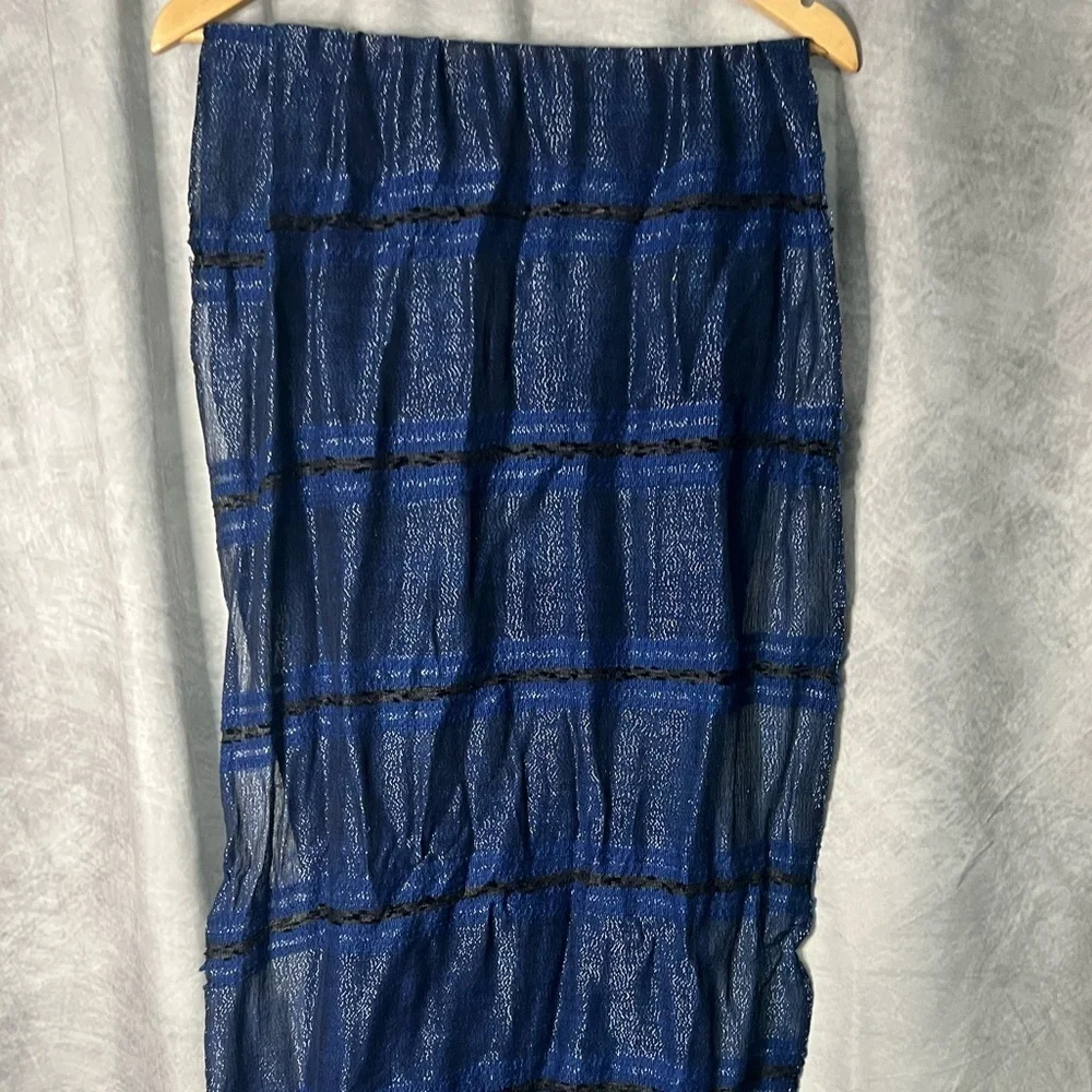 Elegant Blue, Black, Gray and Silver Scarf